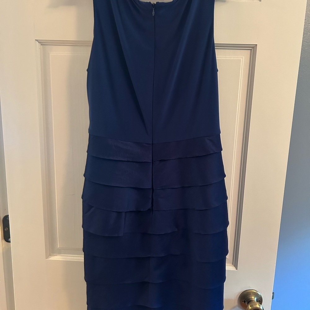 Knee length cocktail dress.